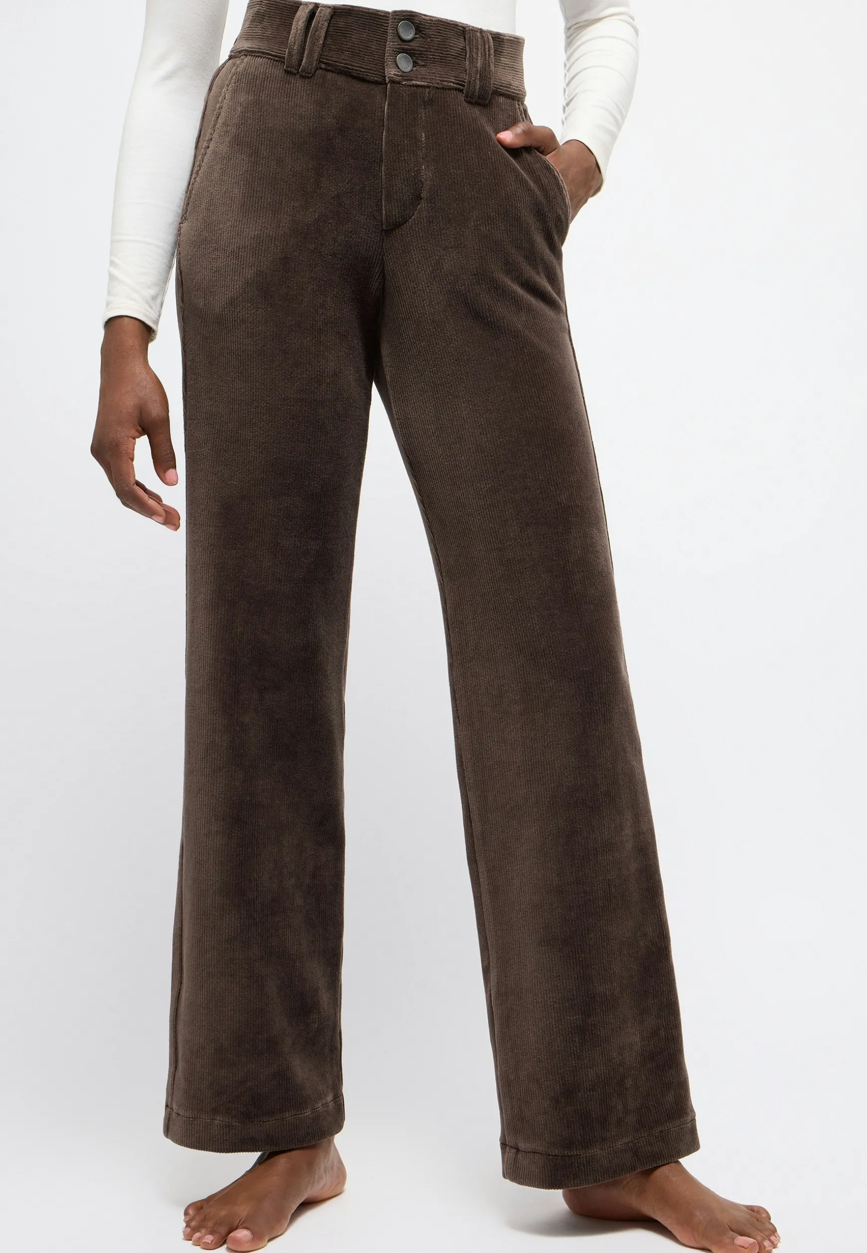 Cordhose Button Wide Legs