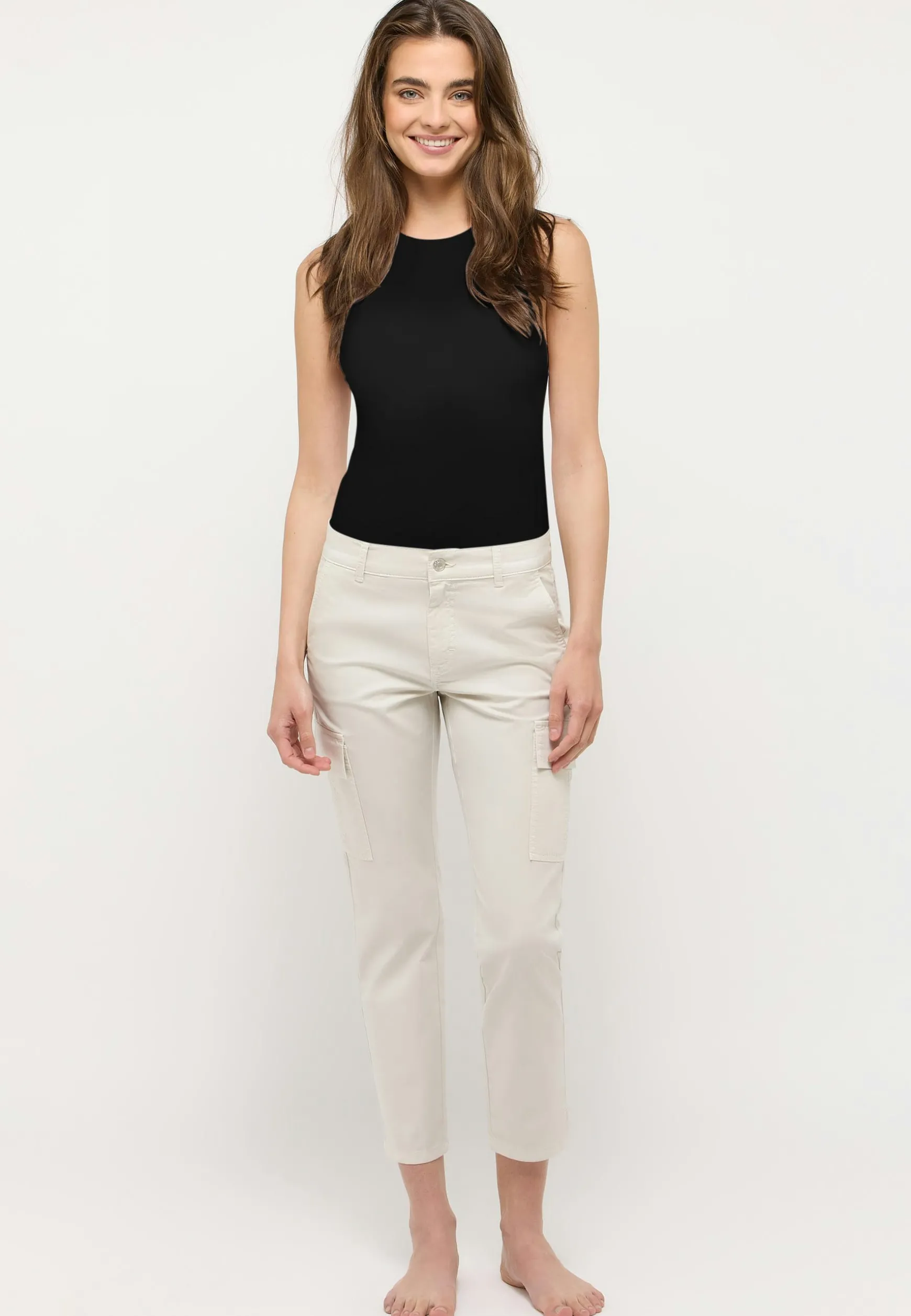 Hose Cici Crop Slit Cargo mit Summer Cotton