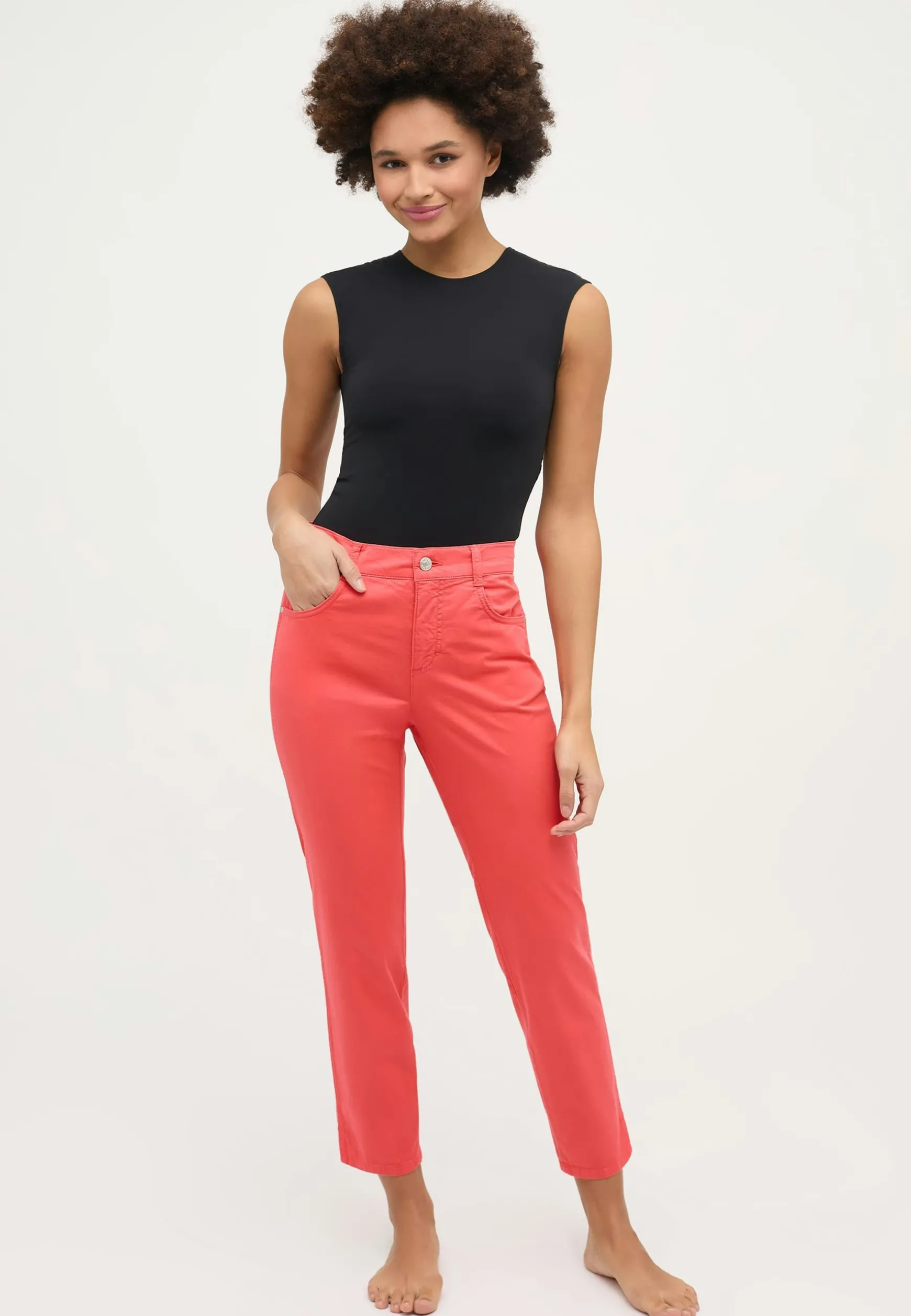 Hose Cici Crop Slit im Uni-Design