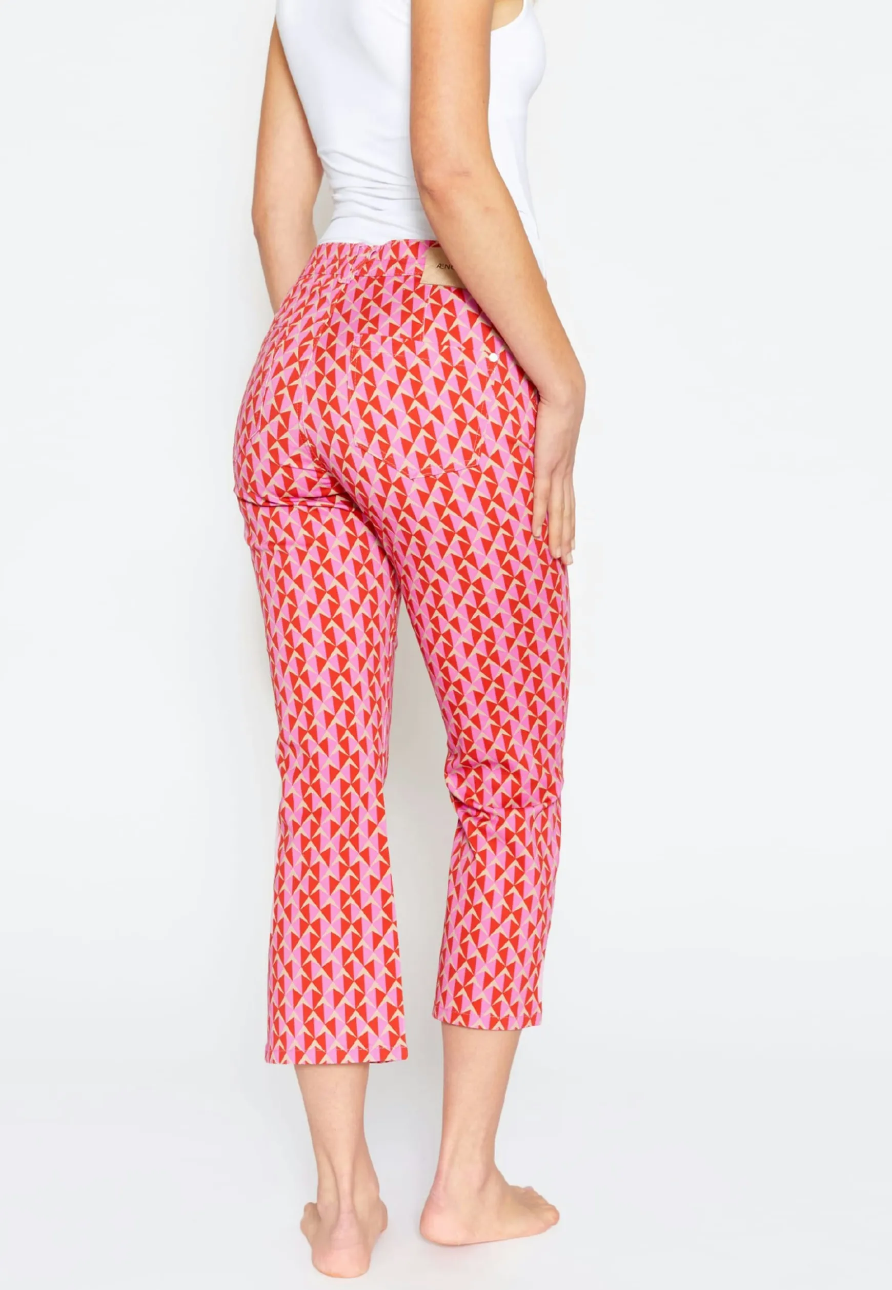 Hose Cropped Bootcut mit Print