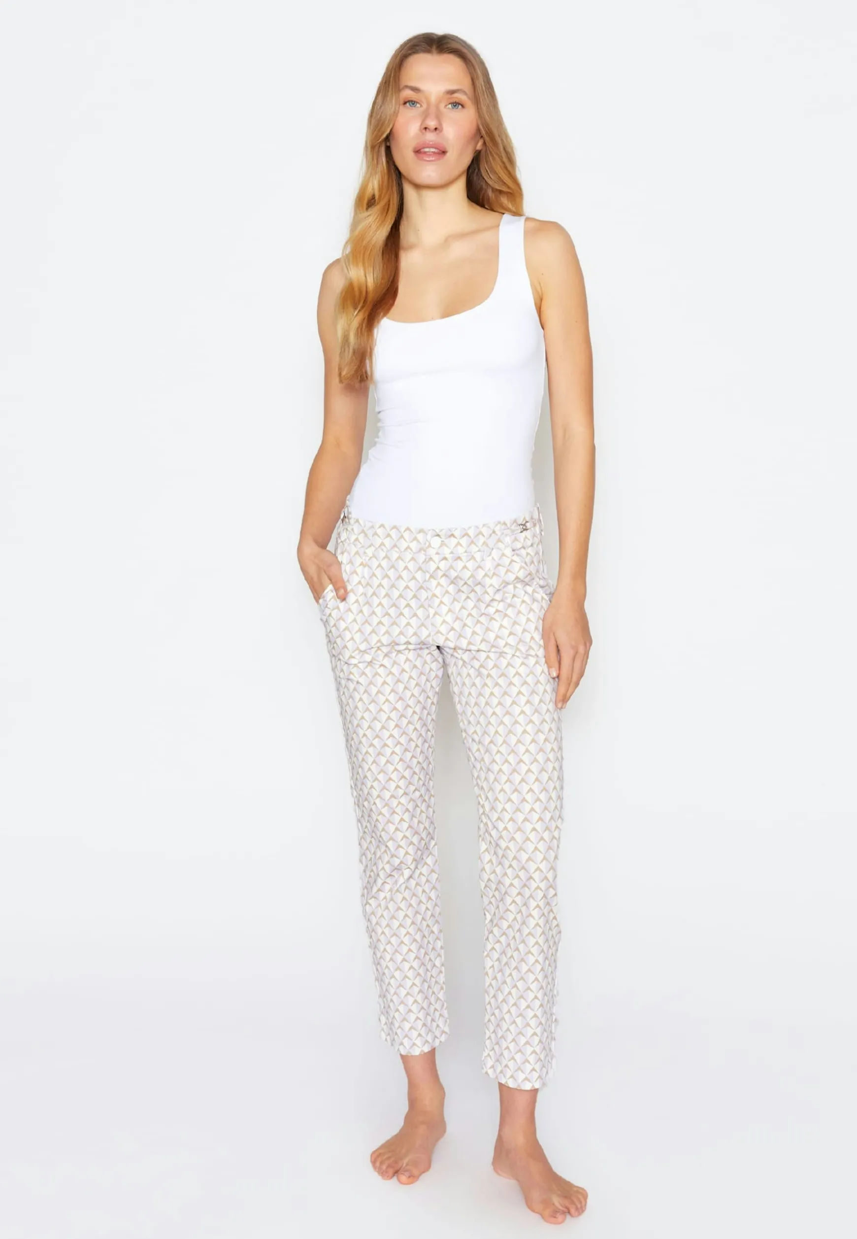 Hose Detail Straight mit grafischem Print
