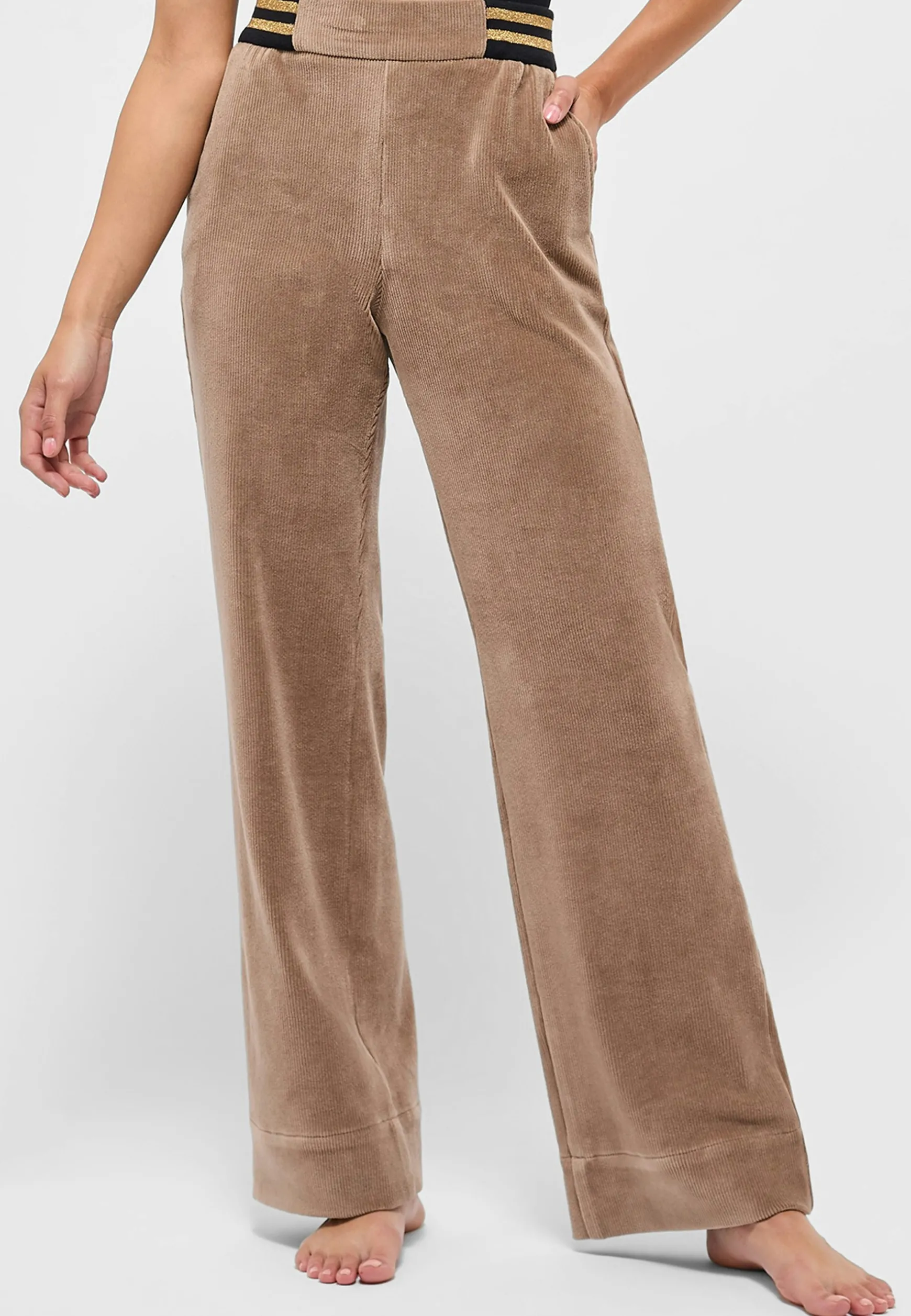 Hose Jump Wide Leg mit Jersey Cord