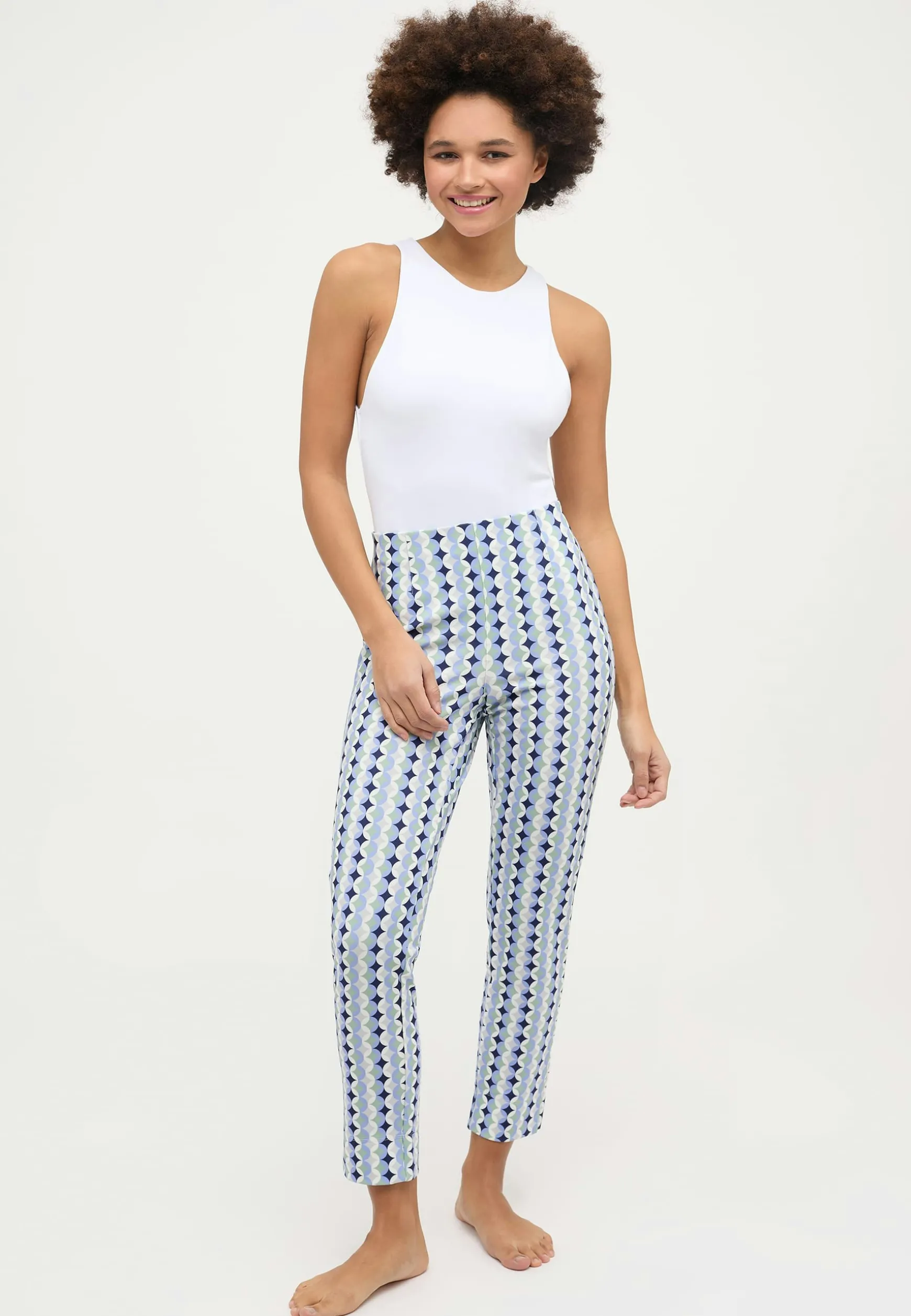 Hose Ornella Jump mit Retro-Print
