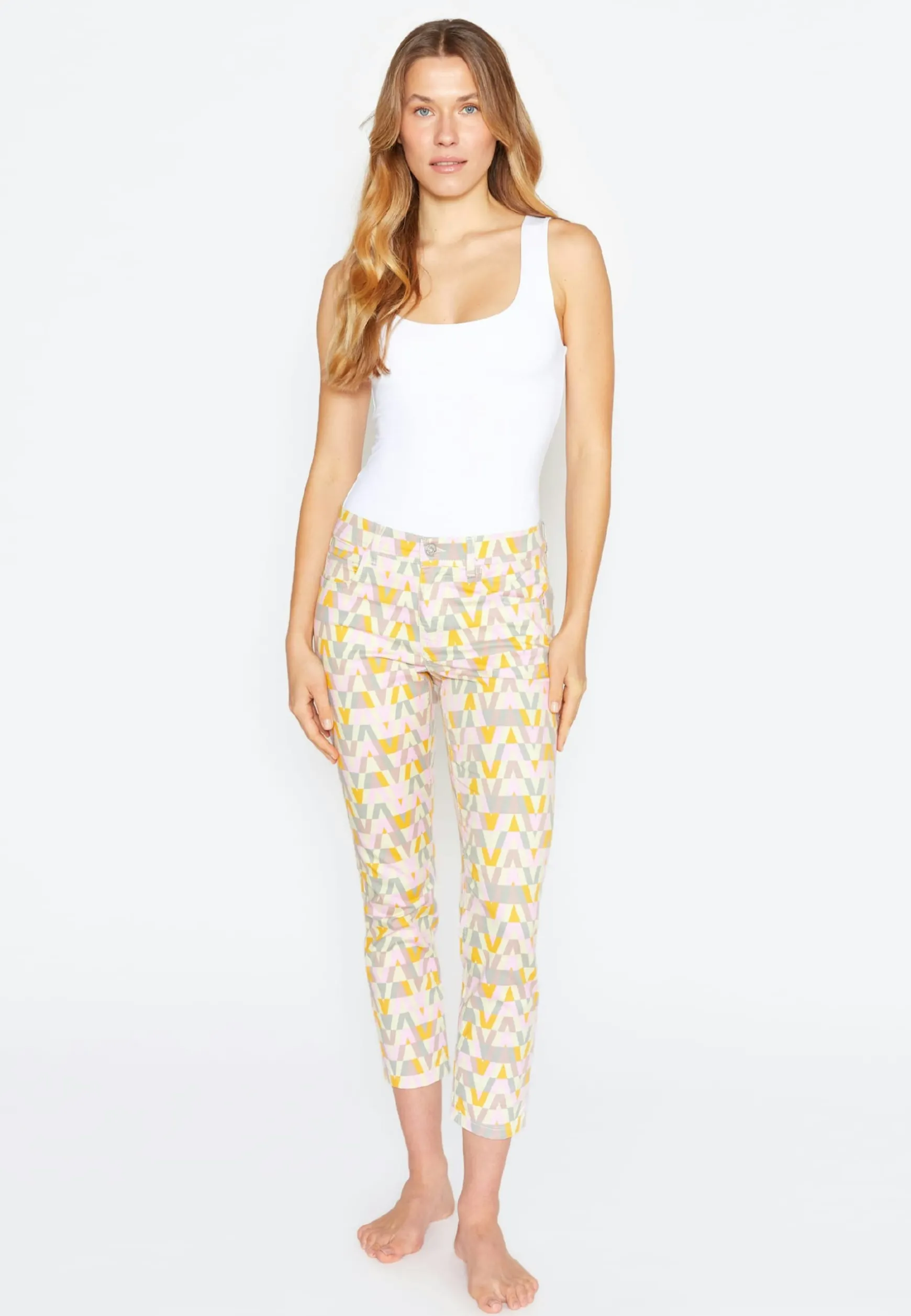 Hose Ornella mit Retro-Print