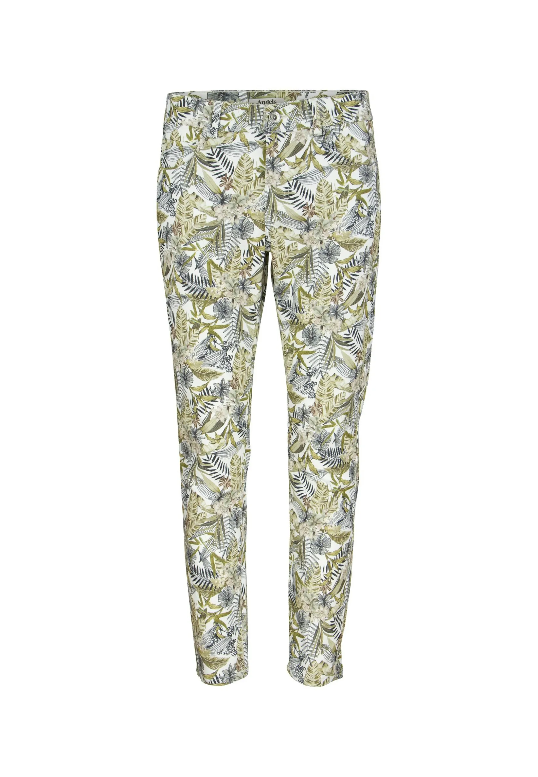 Hose Ornella mit tropischem Print
