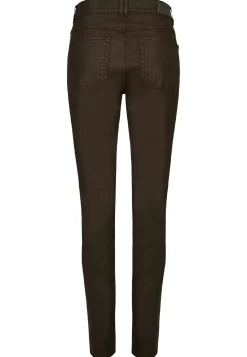 Hose Skinny Button mit Lederoptik