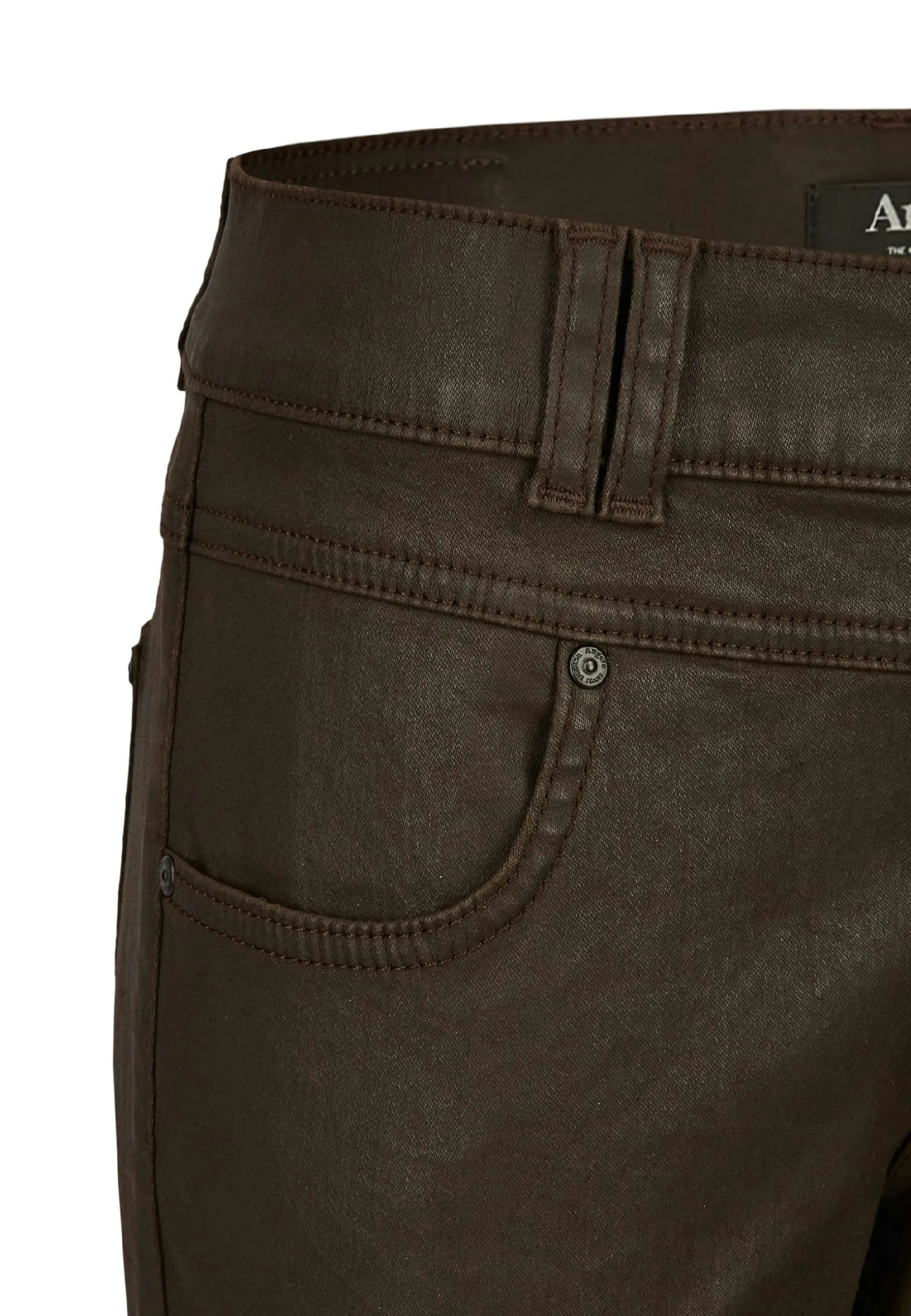 Hose Skinny Button mit Lederoptik