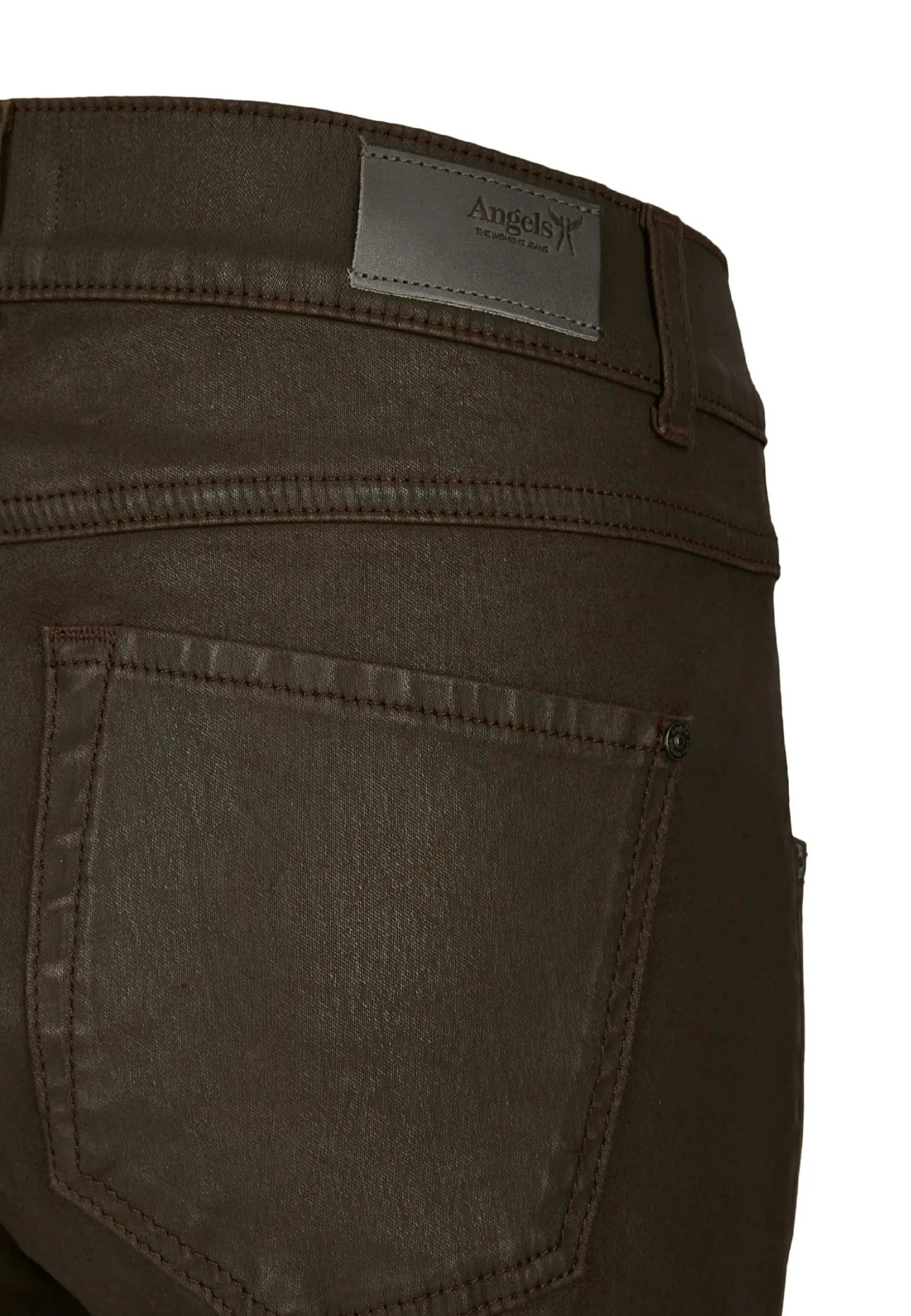 Hose Skinny Button mit Lederoptik