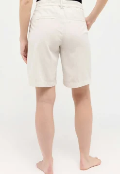 Hose Wide Leg Short mit Leinenoptik