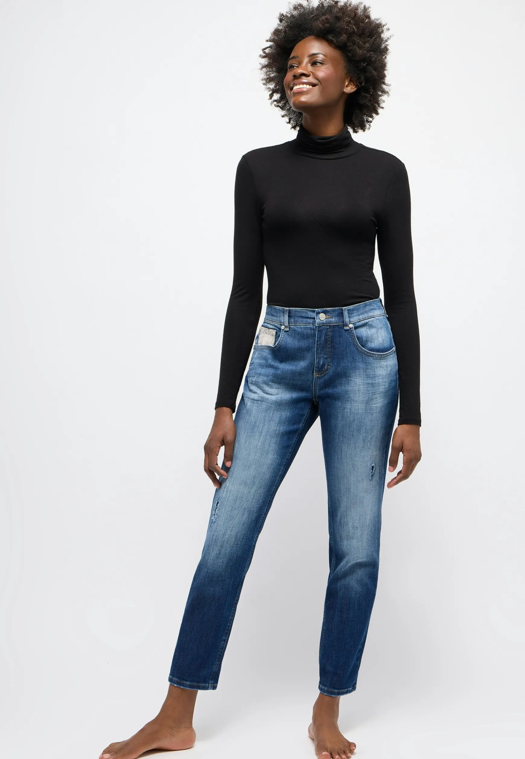 Jeans Boyfriend Glam mit Ziersteinen
