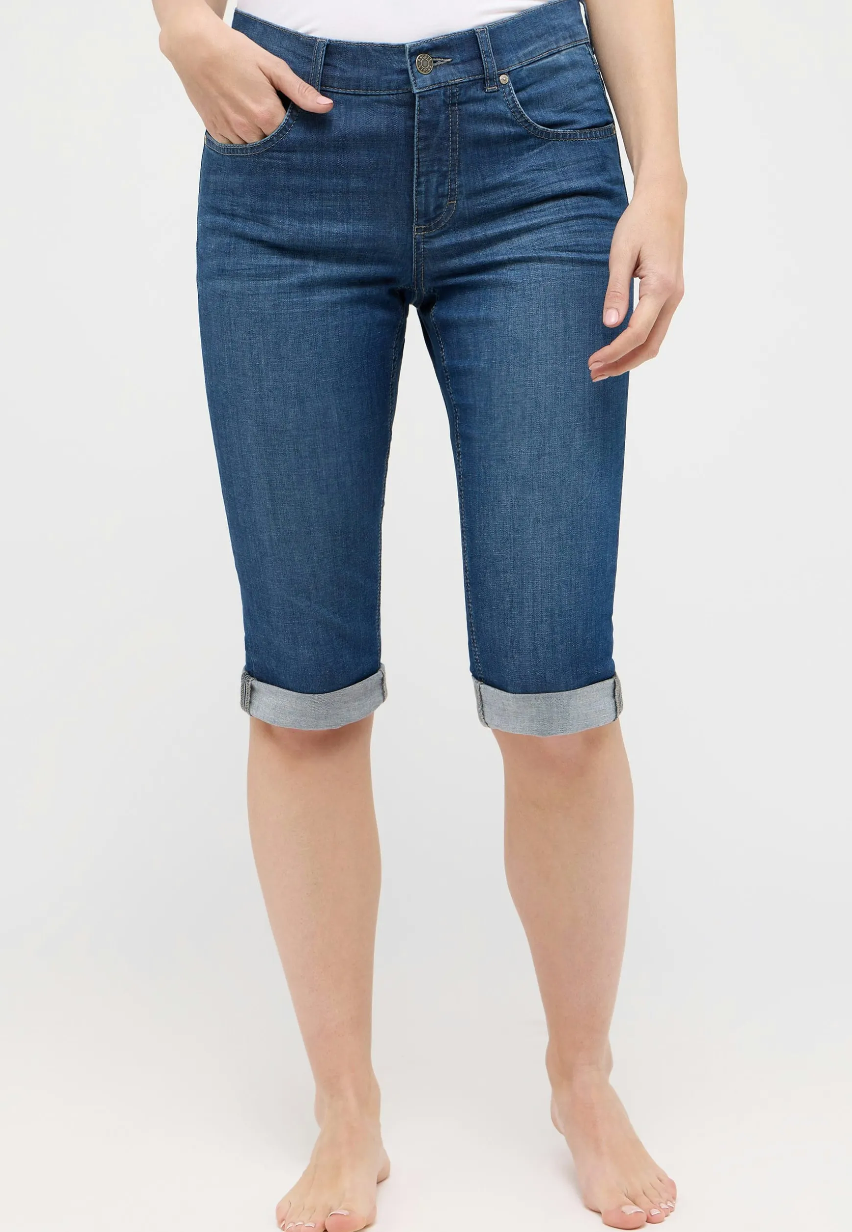 Jeans Capri TU mit Used-Look