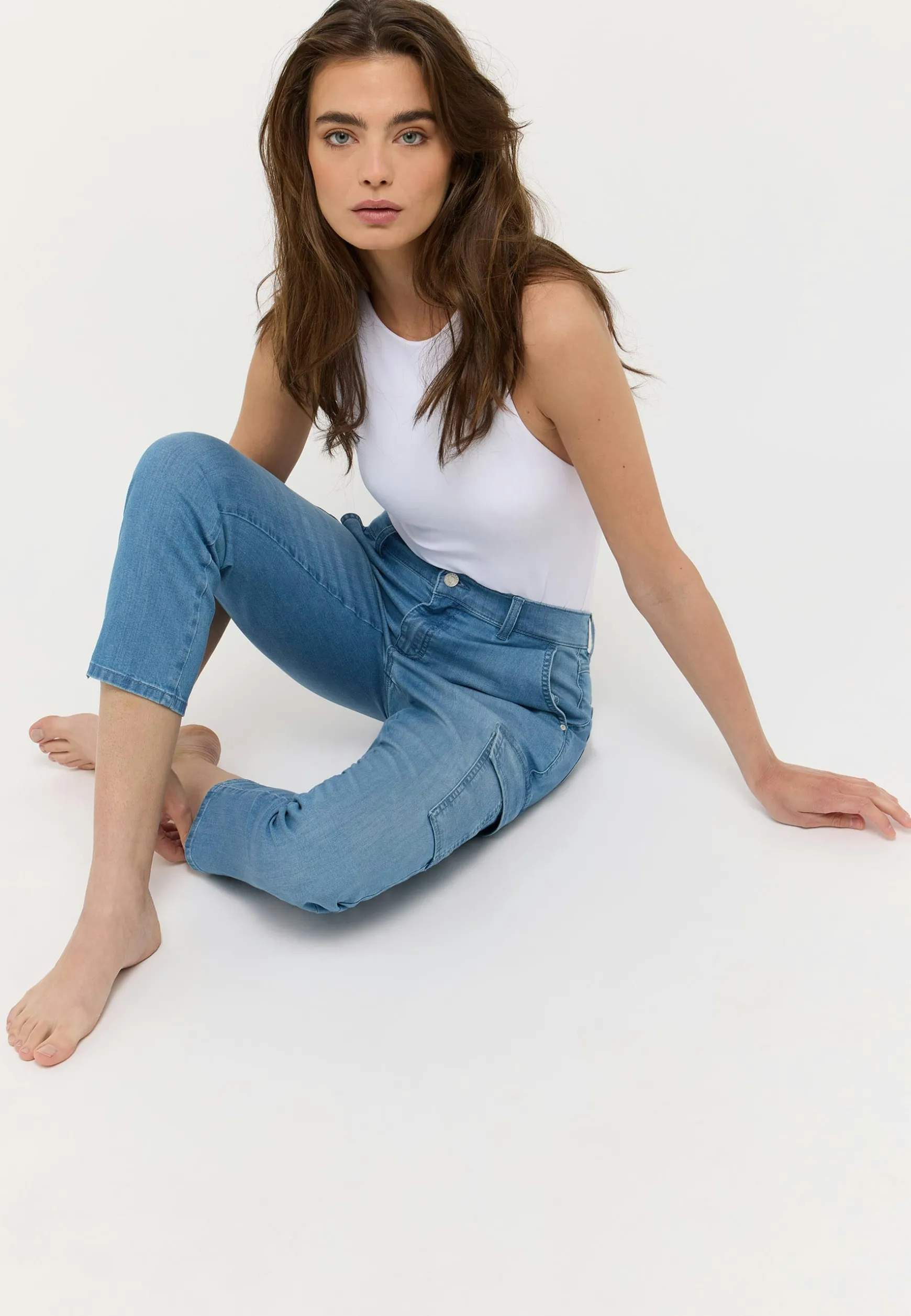 Jeans Cici Crop Slit Cargo