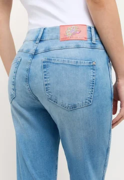 Jeans Cici Crop Slit Sparkle mit Strass