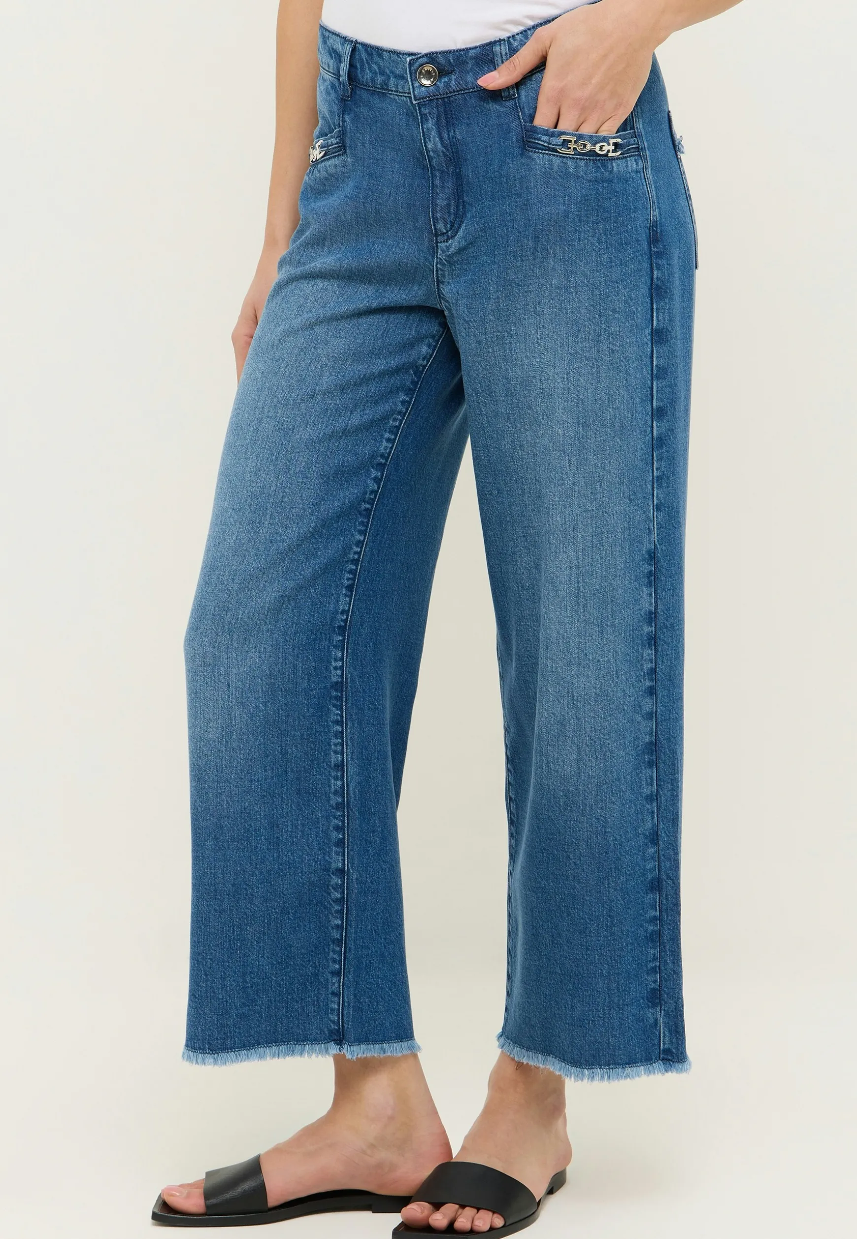 Jeans Culotte mit authentischem Denim