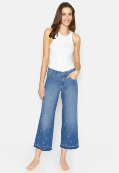 Jeans Linn Stitch Flower mit Blumenstickerei