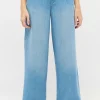 Jeans Palazzo mit Used-Waschung