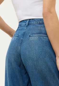 Jeans Palazzo mit Used-Waschung