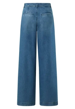 Jeans Palazzo mit Used-Waschung
