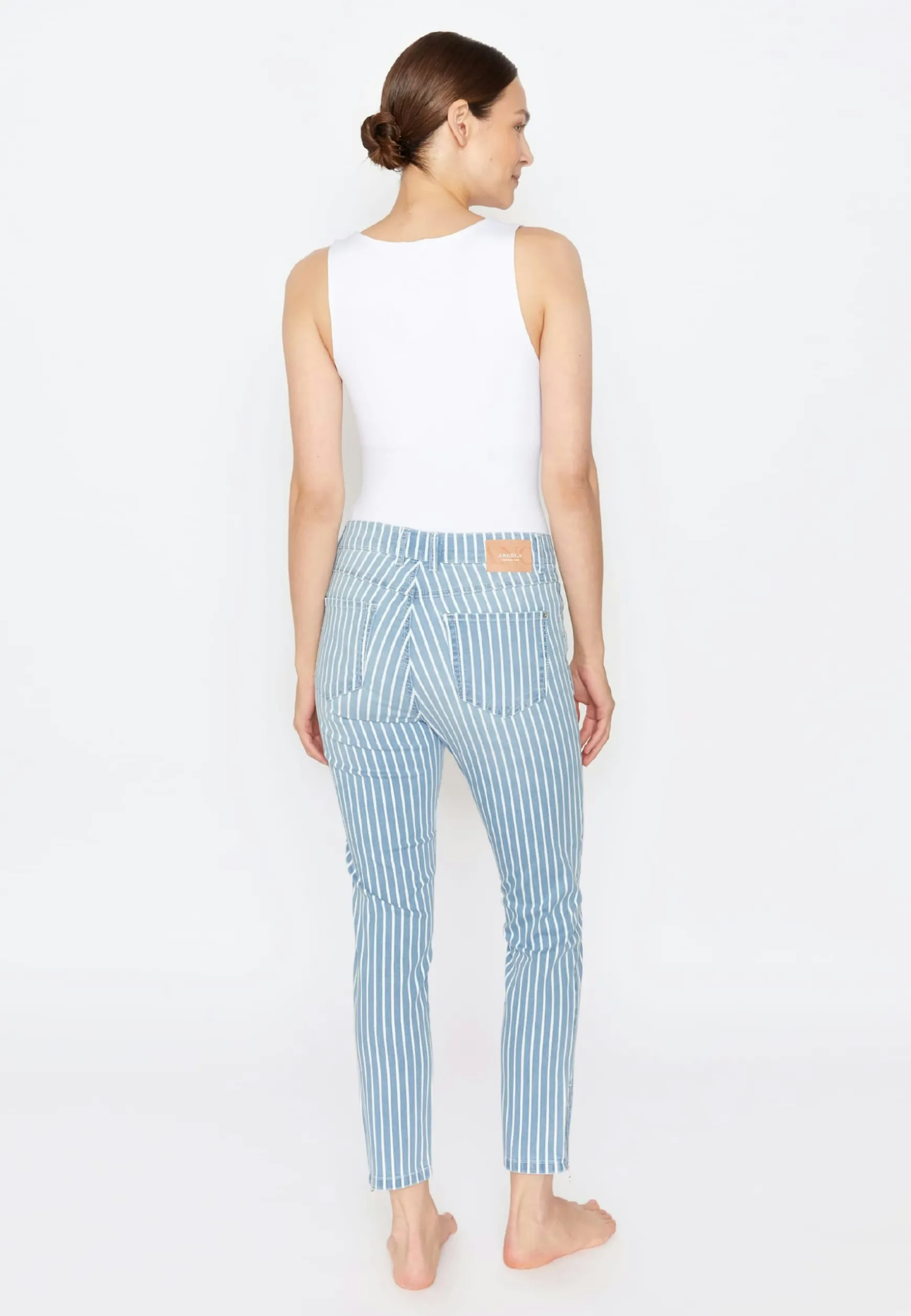 Jeans Skinny Ankle Zip mit Streifen