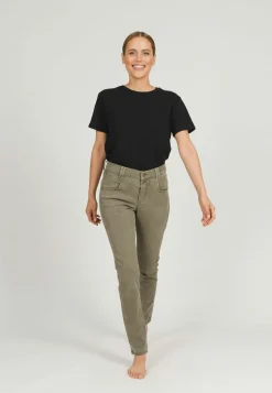 Jeans Skinny Button mit Coloured Denim