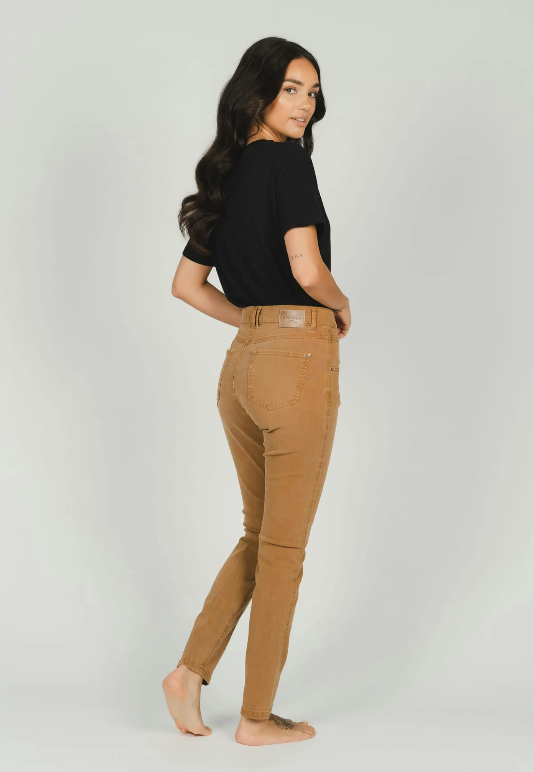 Jeans Skinny Button mit Coloured Denim