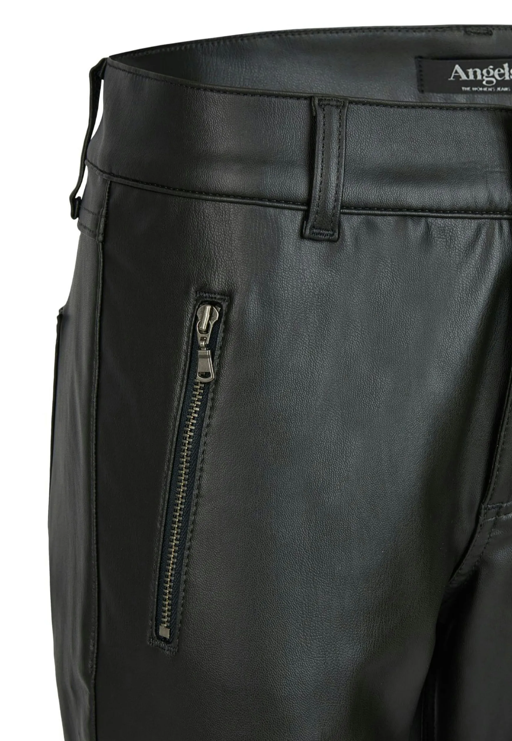Lederimitathose Skinny Pocket Zip in Uni-Design