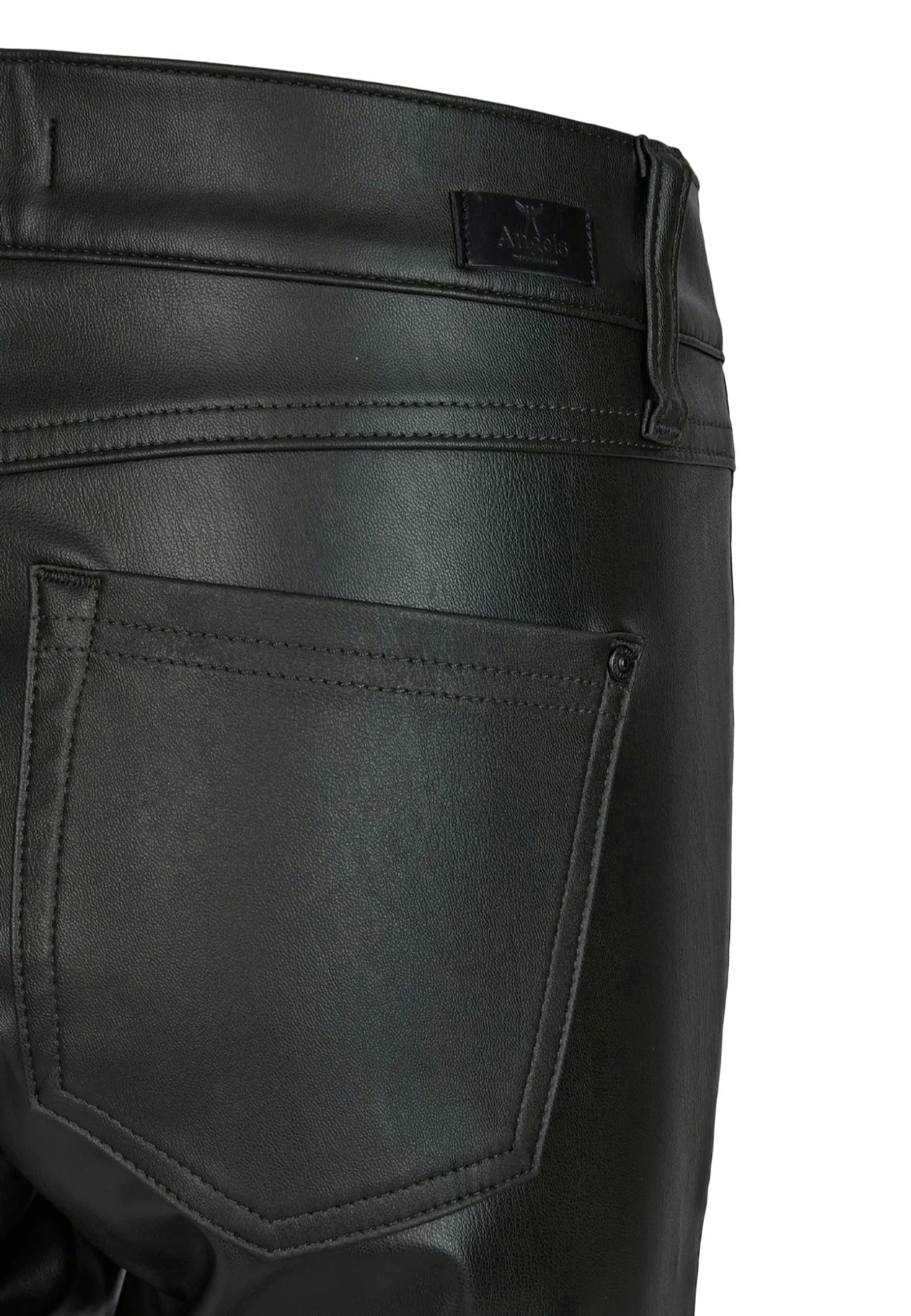Lederimitathose Skinny Pocket Zip in Uni-Design