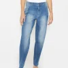 Mom-Jeans Alma Crop mit Logo-Applikation