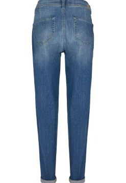 Mom-Jeans Alma Crop mit Logo-Applikation