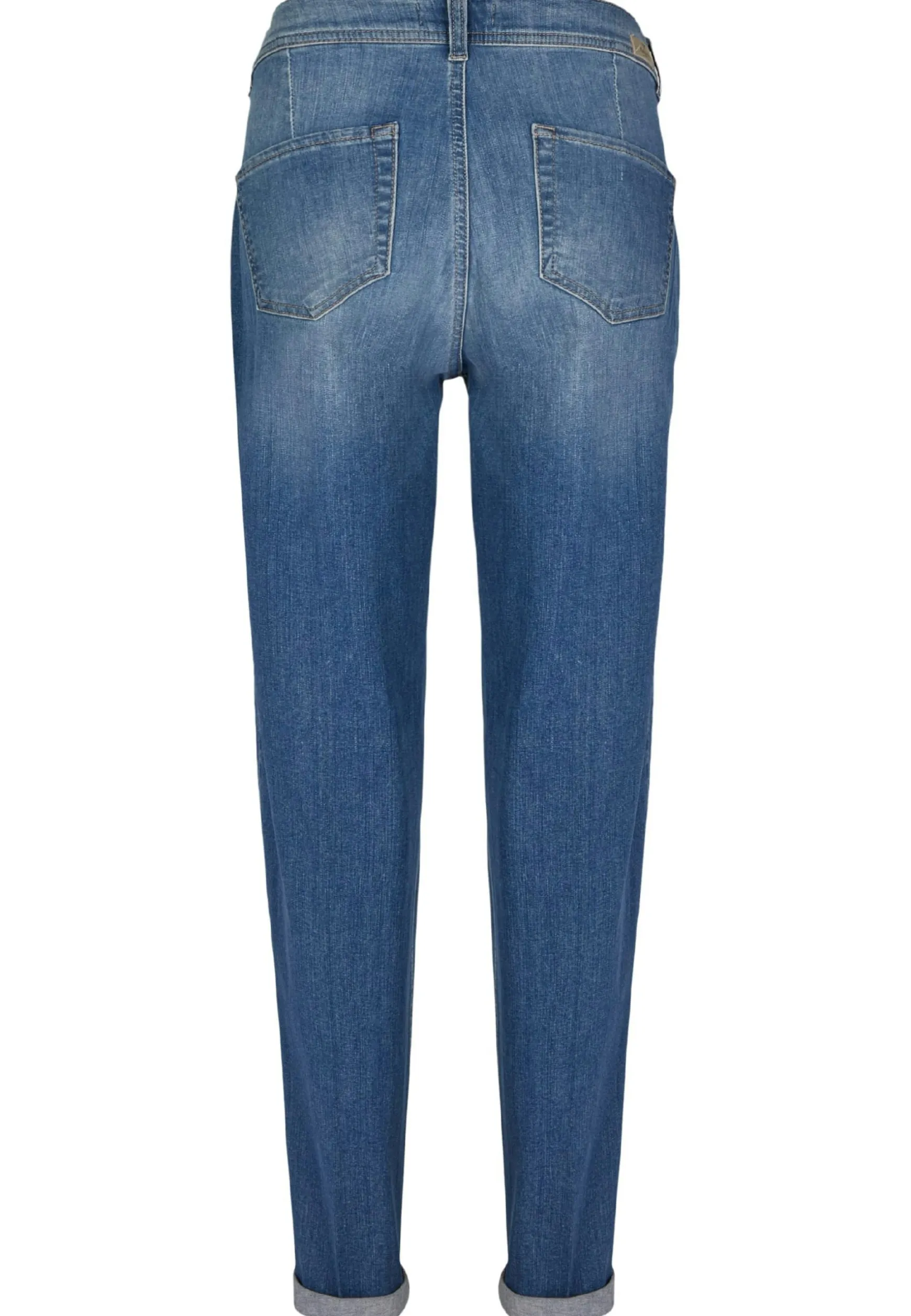 Mom-Jeans Alma Crop mit Logo-Applikation