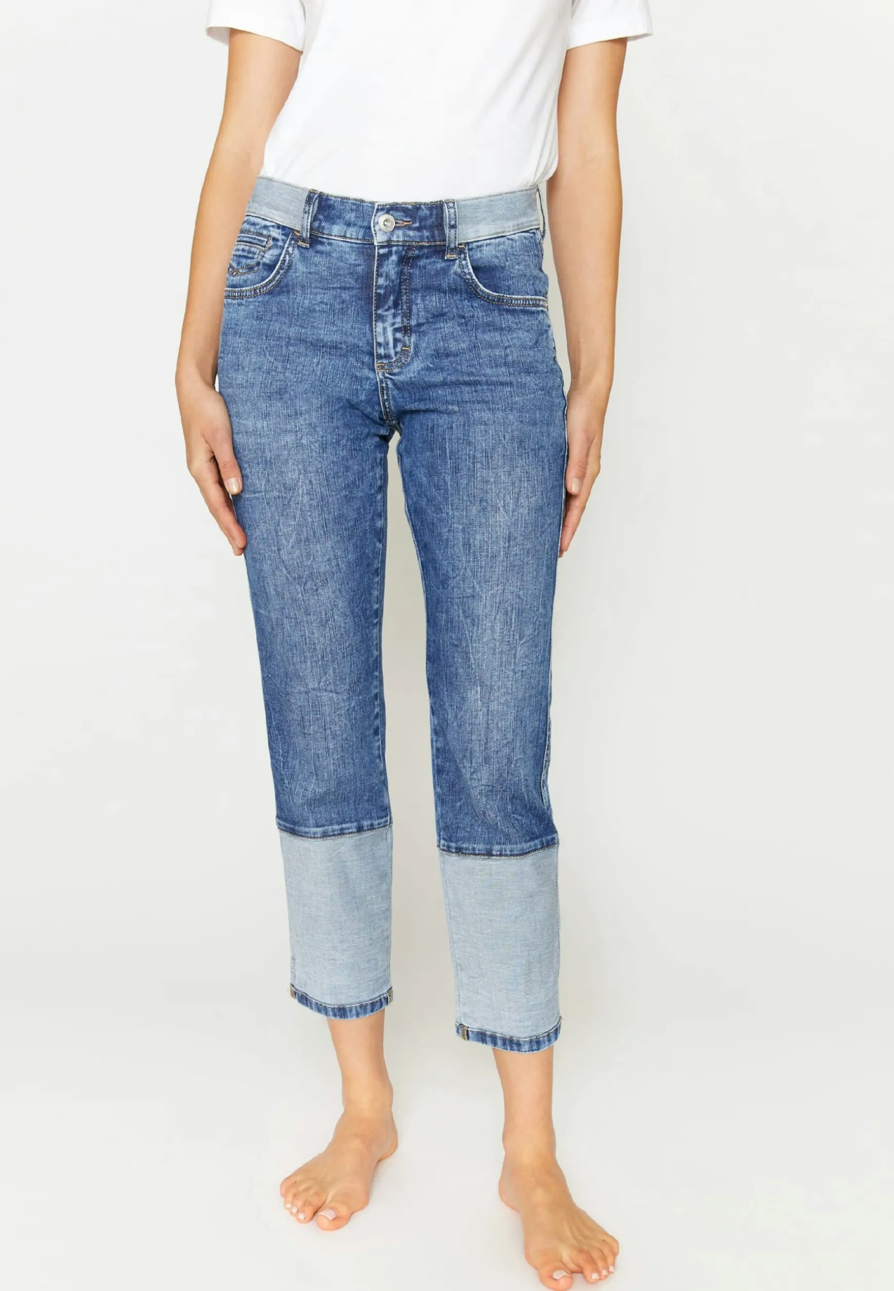 Patchwork-Jeans Darleen Crop Reverse